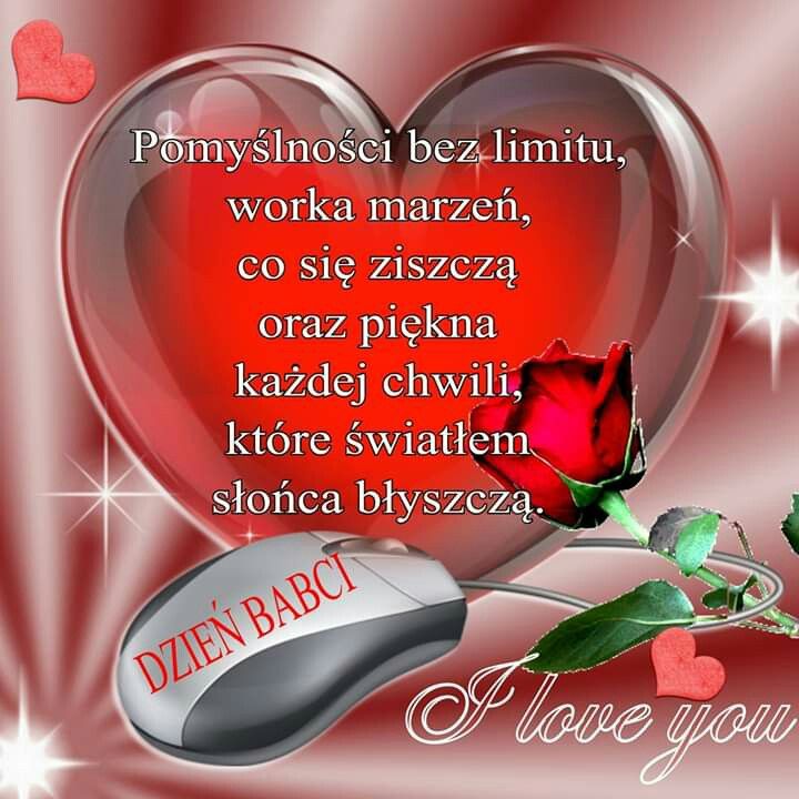Życzenia na Dzień Babci umieszczone w szklanym sercu